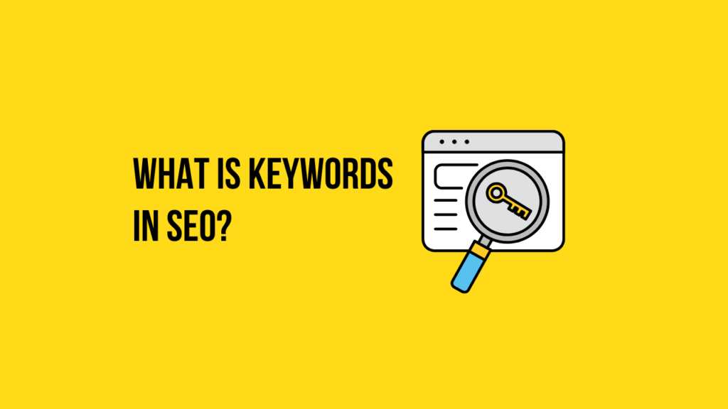 what are keywords in SEO illustration showing search engine keyword concept