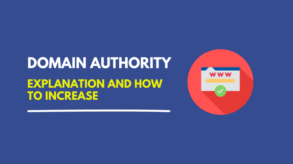 seo illustration showing domain authority score increasing with backlinks and website optimization