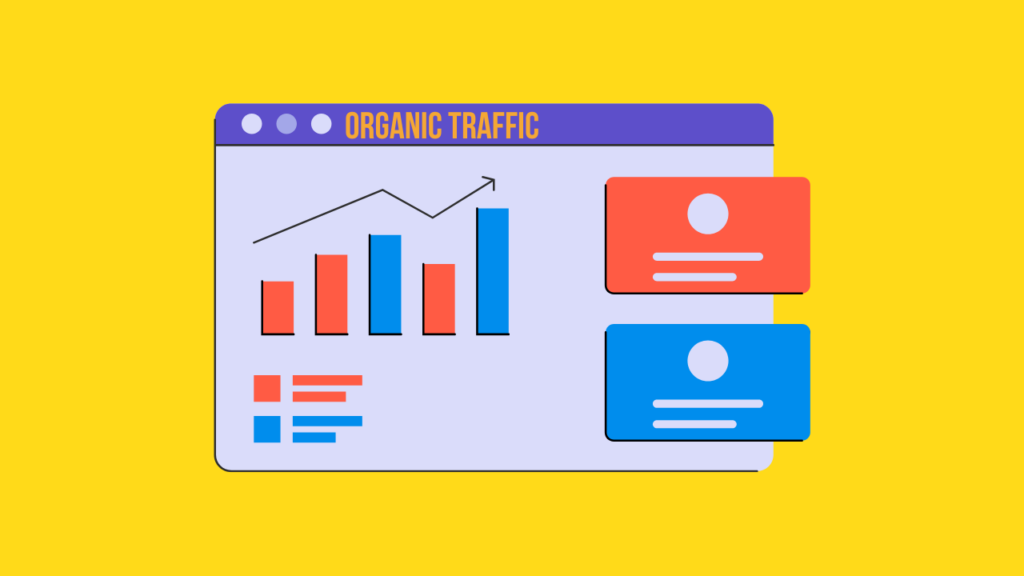 organic traffic illustration showing website visitors coming from search engines through SEO