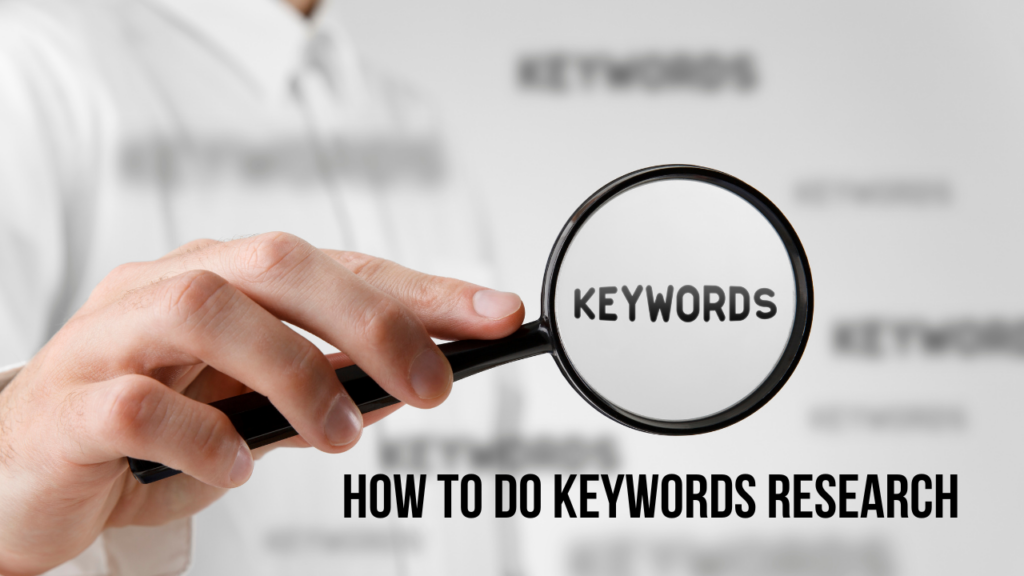 keyword research process illustration showing SEO keyword analysis and search data