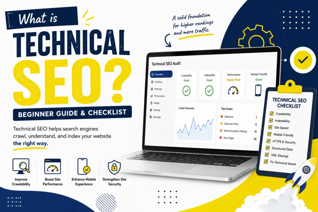 What is technical SEO beginner guide covering crawling, indexing, sitemaps, page speed, and website structure