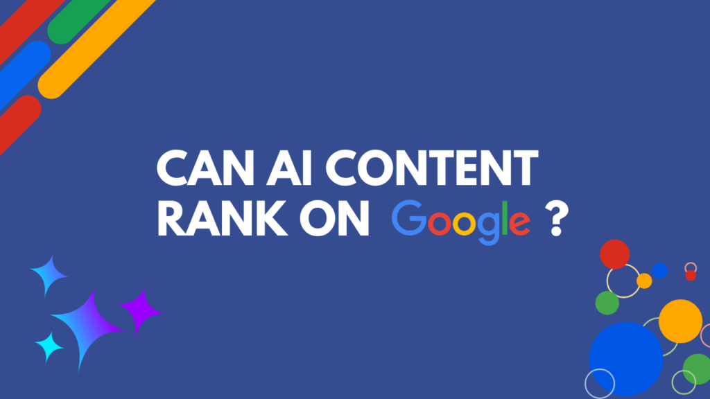 Content marketer reviewing AI content SEO guidelines and Google ranking factors on a laptop