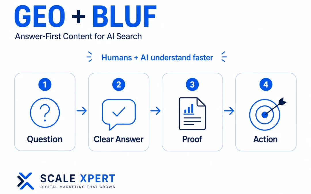 GEO and BLUF: How Answer-First Writing Helps AI Search Understand Your Content