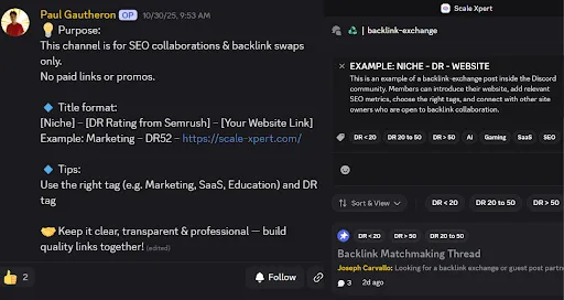 Receive backlink opportunities from trusted SEO peers