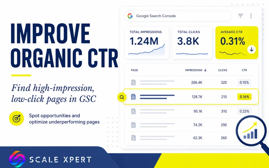 How to Improve Organic CTR: Find High-Impression, Low-Click Pages in GSC